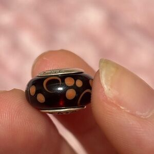 Pandora Black and Orange Charm Bead